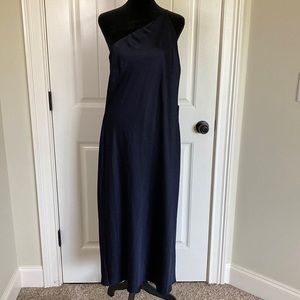 Express Pullover Maxi Slip Dress with One Shoulder Strap in Navy Size XL
